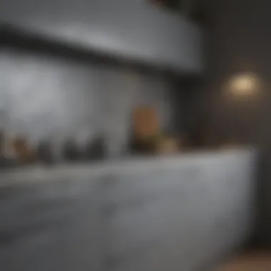 Stunning finish of freshly painted gray cabinets
