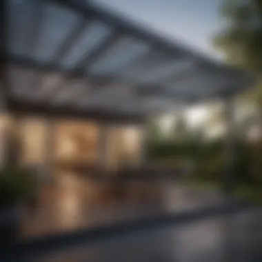 Sleek Metal Patio Cover Contemporary patio cover with sleek metal design