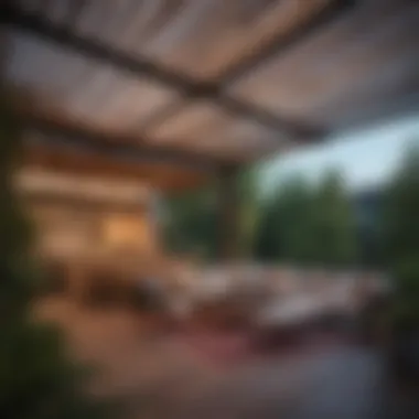 Innovative Retractable Awning Modern retractable awning over outdoor seating area