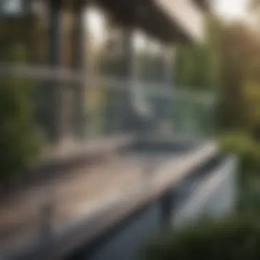 Stylish Glass Railing with Unobstructed Views Stylish glass deck railing providing unobstructed views