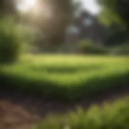 Vibrant green grass in a well-prepared backyard