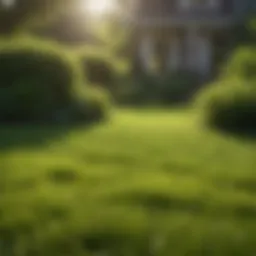 Lush green lawn after aeration