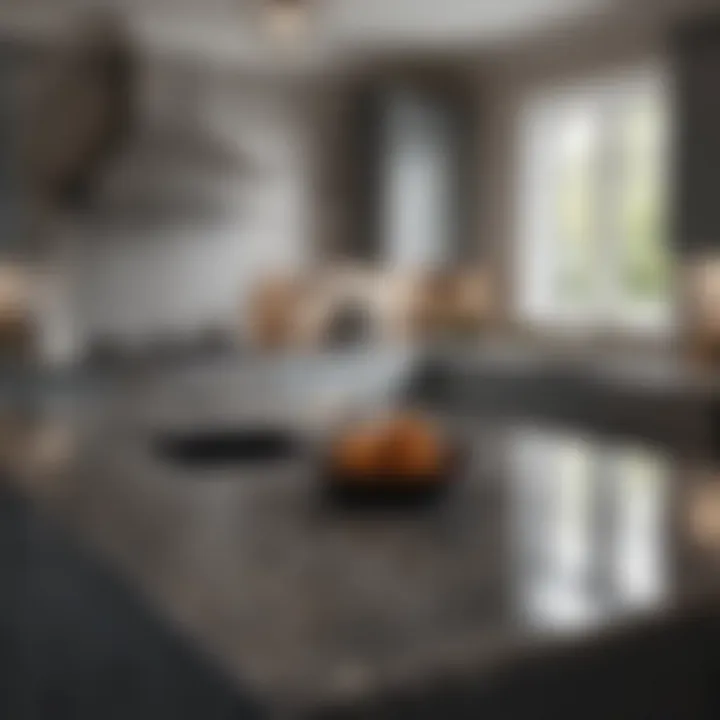 A beautifully arranged kitchen featuring granite surfaces