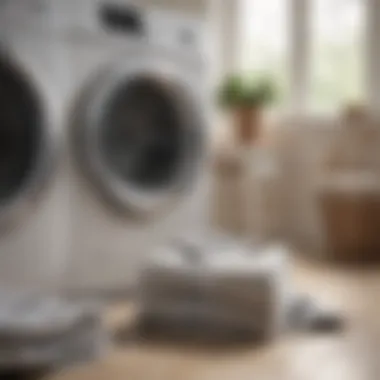 Towels in Laundry Cycle Washing machine with towels inside