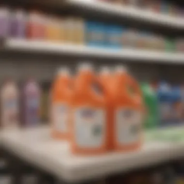 A selection of environmentally friendly detergents on a shelf