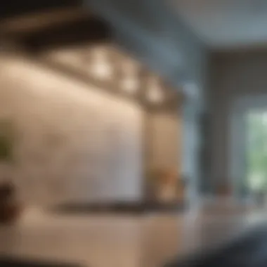 Close-up of energy-efficient recessed lighting fixtures in a kitchen