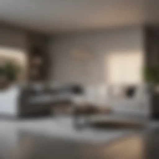 Elegant gray sectional couch in a modern living room setting