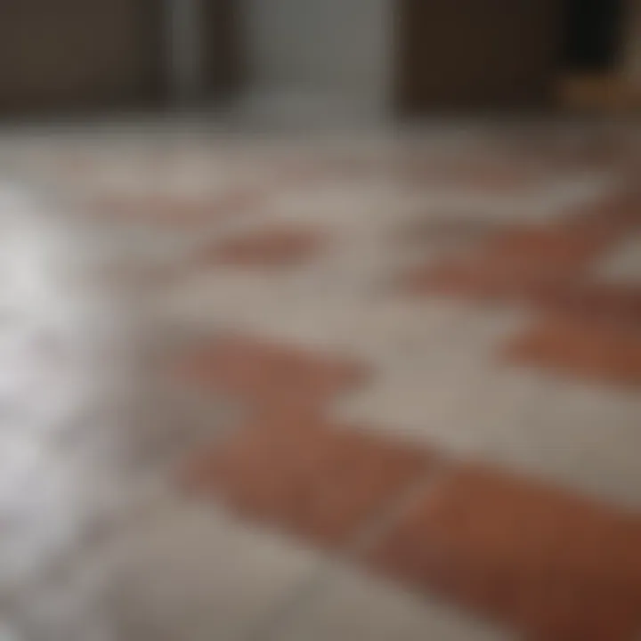 Close-up of Rustoleum ceramic tile paint application on a surface