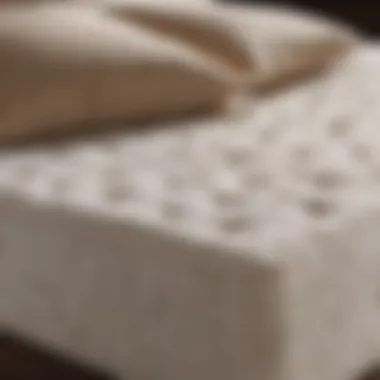 Materials Used in Saatva Plush Mattress Close-up of Saatva Plush Mattress fabric and materials