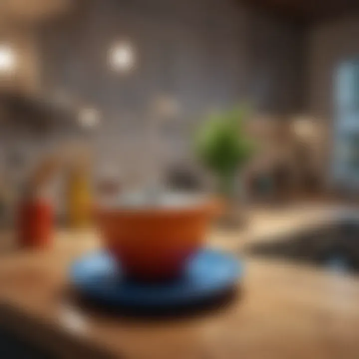 Colorful kitchen accessories enhancing design