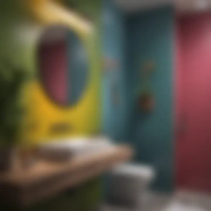 A beautifully painted bathroom showcasing vibrant color choices