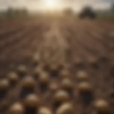 Illustration of a thriving potato field