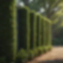 Lush evergreen trees forming a natural privacy screen