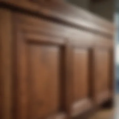 Detailed craftsmanship of Shaker cabinet doors highlighting wood grain