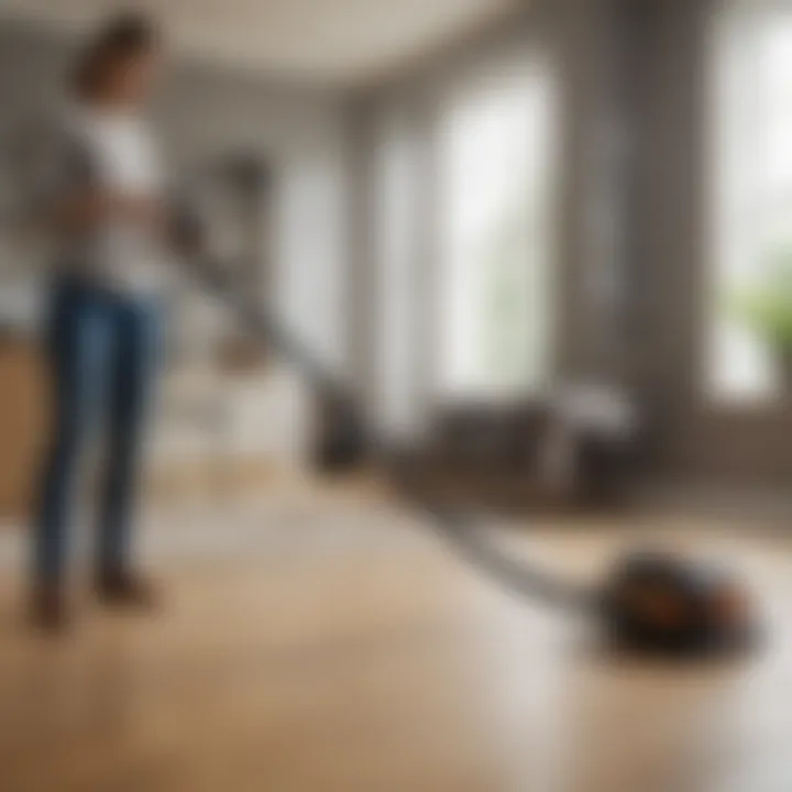 User demonstrating the versatility of the Shark WandVac in cleaning