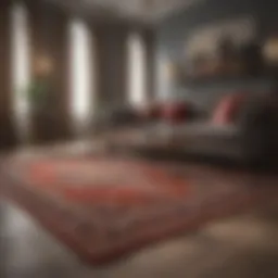Elegant living room with a rug under the couch