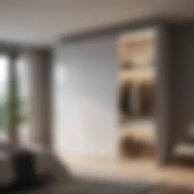 Modern Sliding Door Closet Stylish closet with sliding doors and integrated lighting for modern bedrooms