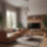 Stylish small living room with multifunctional furniture