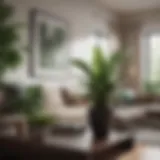 Lush small indoor plants in a modern living room setting