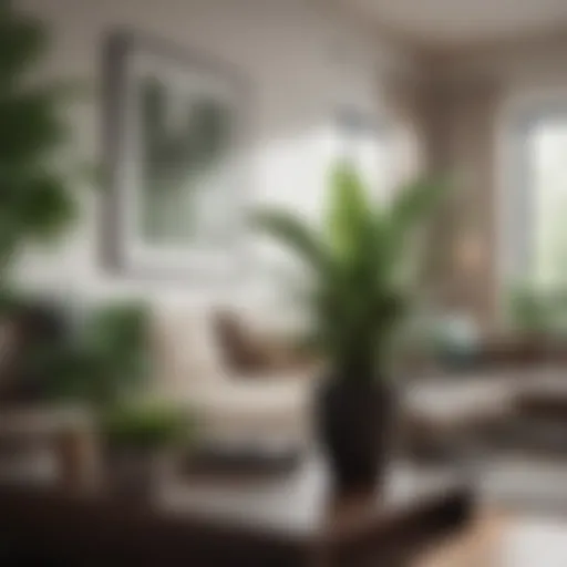 Lush small indoor plants in a modern living room setting