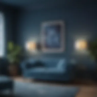 The Calming Effect of Blue in Interior Spaces A tranquil blue room showcasing calming interior design elements