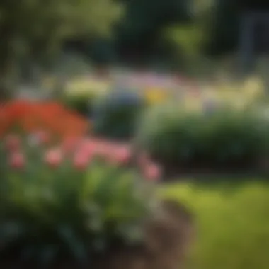 A variety of flowering bulbs in a garden bed