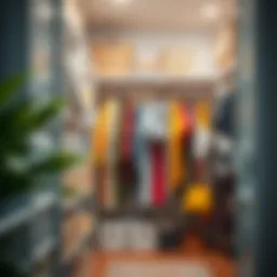 Neatly arranged closet showcasing a color-coordinated wardrobe