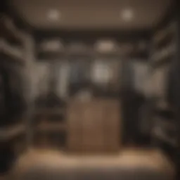 An organized wardrobe showcasing neatly arranged clothing