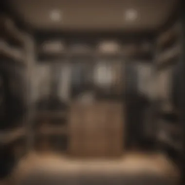 An organized wardrobe showcasing neatly arranged clothing