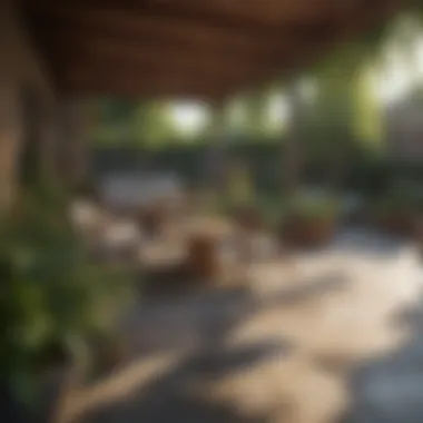 A peaceful patio space with environmental adjustments to deter bees