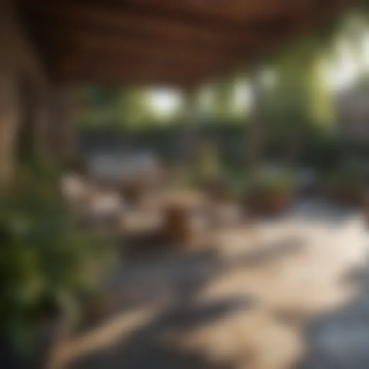 A peaceful patio space with environmental adjustments to deter bees