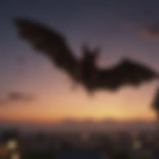A serene night sky with a silhouette of a bat in flight