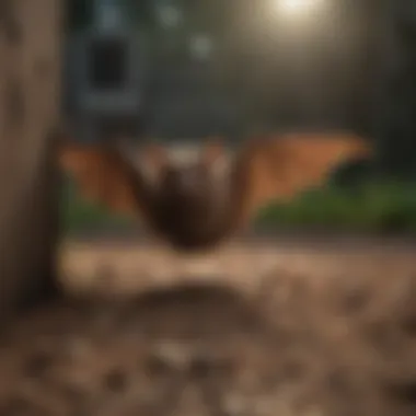 A person using a humane trap to capture a bat