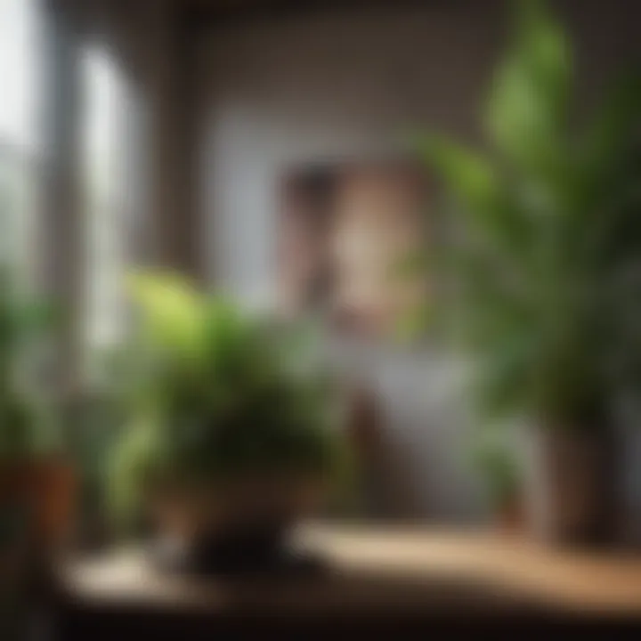 A stylish arrangement of indoor plants improving air quality
