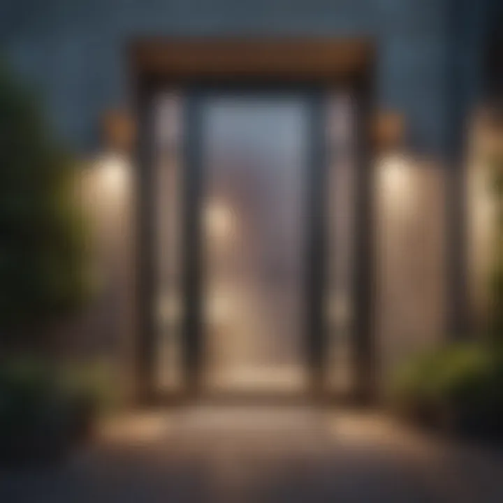 Contemporary glass front door enhancing modern architecture