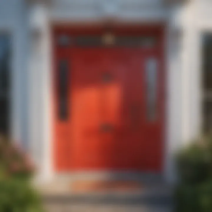 Vibrant front door painted in bold colors