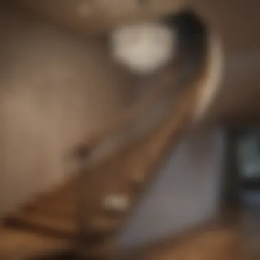 Stairwell with a contemporary chandelier