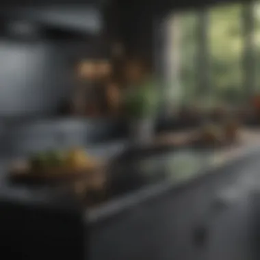 Stylish Dark Countertop Stylish dark countertop with complementary décor