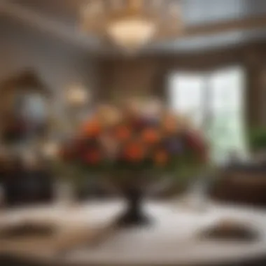 A Beautiful Floral Centerpiece Tasteful floral centerpiece enhancing the dining ambiance