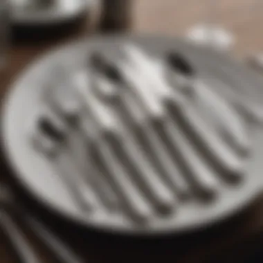 The Art of Silverware Arrangement Close-up of polished silverware arranged precisely on a table