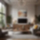 An elegantly designed living room showcasing contemporary furniture and a balanced color palette.