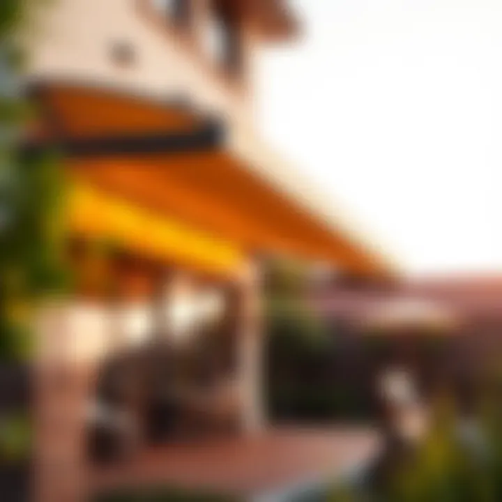 Elegant modern awning providing shade over a patio