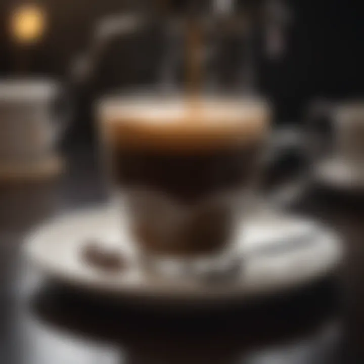 Close-up of a perfectly brewed cup of espresso