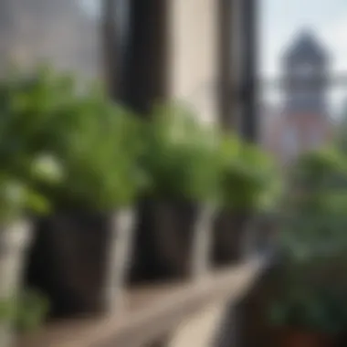 Herbs and Greens: Ideal Choices for Balcony Gardening Herbs and leafy greens arranged in balcony containers