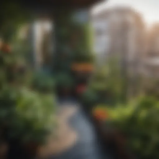 Vibrant balcony garden filled with various vegetables