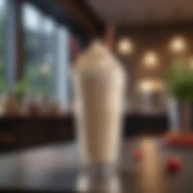 Elegant Milkshake Presentation A beautifully presented milkshake in a stylish glass.