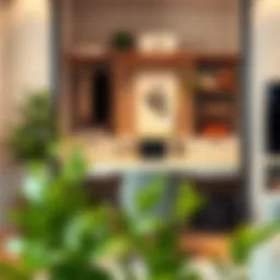 Stylish closet desk integrated into a modern living space