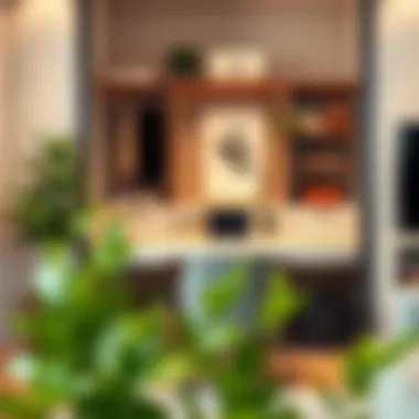 Stylish closet desk integrated into a modern living space