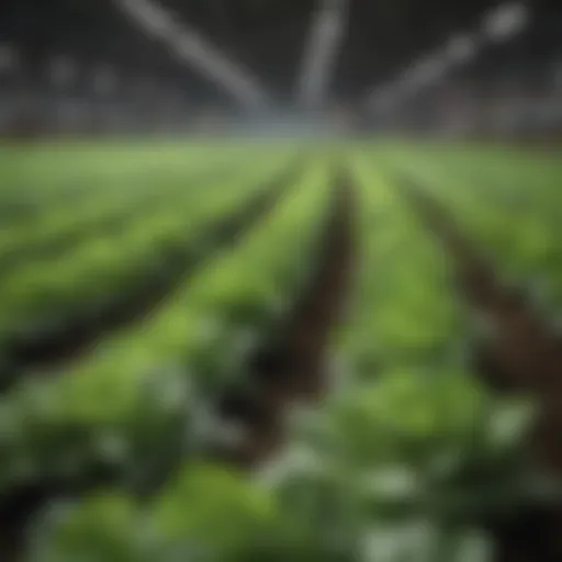 A vibrant field of lush lettuce ready for harvest