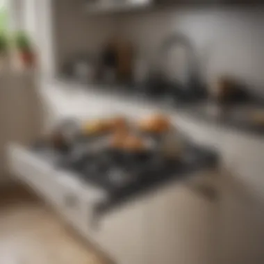 Functional installation of a pan cover organizer in a kitchen